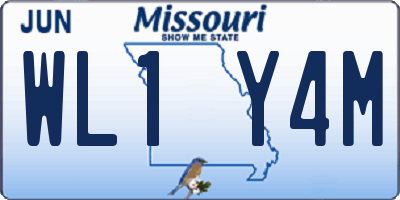 MO license plate WL1Y4M