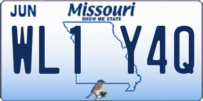 MO license plate WL1Y4Q