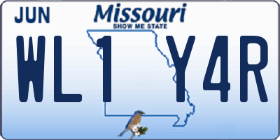 MO license plate WL1Y4R