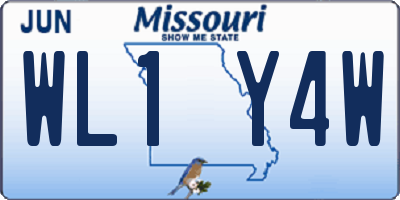 MO license plate WL1Y4W