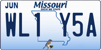 MO license plate WL1Y5A