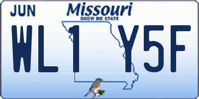 MO license plate WL1Y5F