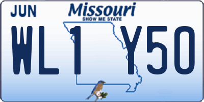 MO license plate WL1Y5O