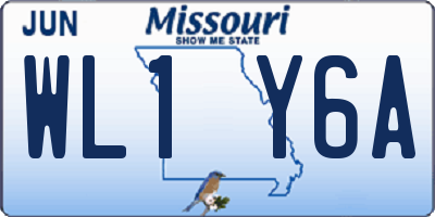 MO license plate WL1Y6A