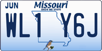 MO license plate WL1Y6J