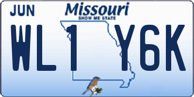 MO license plate WL1Y6K