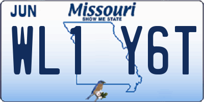 MO license plate WL1Y6T