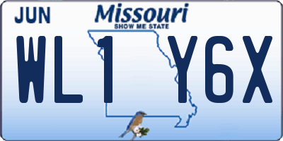 MO license plate WL1Y6X
