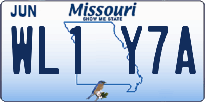 MO license plate WL1Y7A