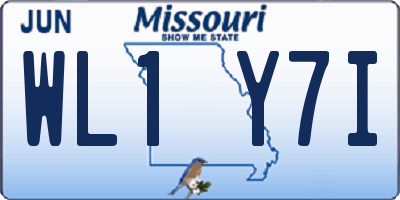 MO license plate WL1Y7I