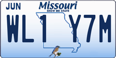 MO license plate WL1Y7M
