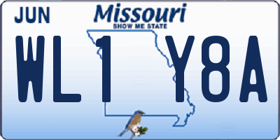MO license plate WL1Y8A