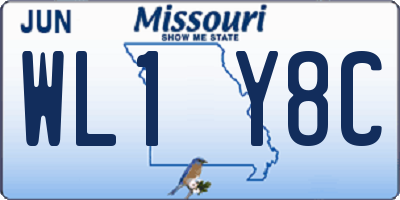 MO license plate WL1Y8C
