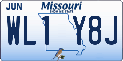 MO license plate WL1Y8J