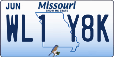MO license plate WL1Y8K