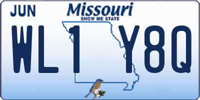 MO license plate WL1Y8Q
