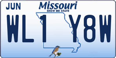 MO license plate WL1Y8W