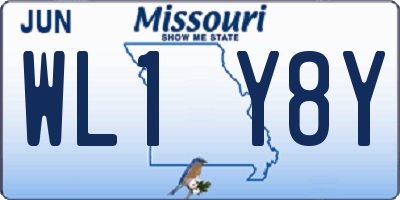 MO license plate WL1Y8Y