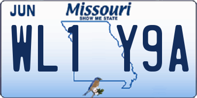 MO license plate WL1Y9A