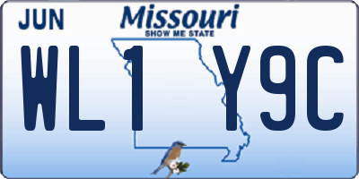 MO license plate WL1Y9C