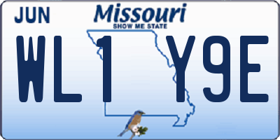 MO license plate WL1Y9E
