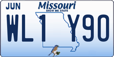 MO license plate WL1Y9O