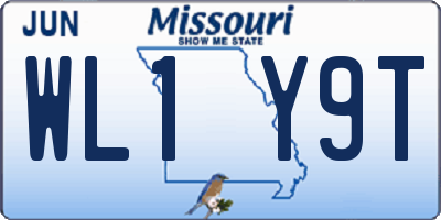 MO license plate WL1Y9T