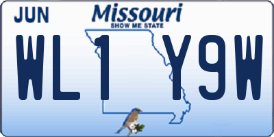 MO license plate WL1Y9W