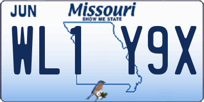MO license plate WL1Y9X