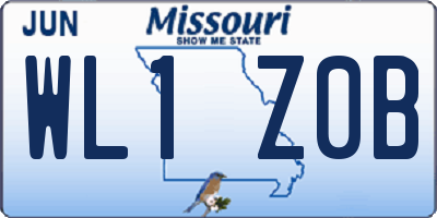 MO license plate WL1Z0B
