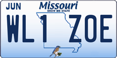 MO license plate WL1Z0E