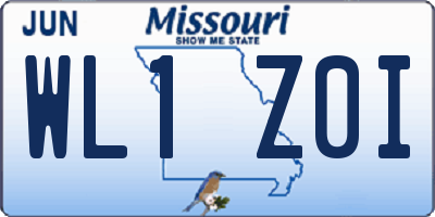 MO license plate WL1Z0I