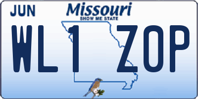 MO license plate WL1Z0P