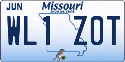 MO license plate WL1Z0T