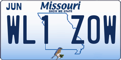 MO license plate WL1Z0W