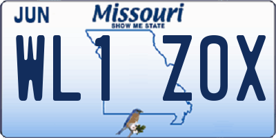 MO license plate WL1Z0X