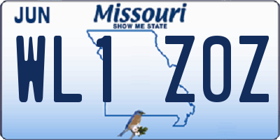 MO license plate WL1Z0Z