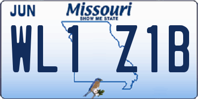 MO license plate WL1Z1B