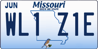 MO license plate WL1Z1E