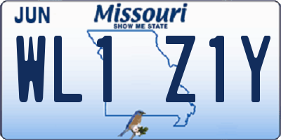 MO license plate WL1Z1Y