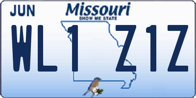 MO license plate WL1Z1Z