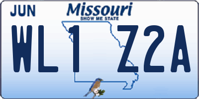 MO license plate WL1Z2A