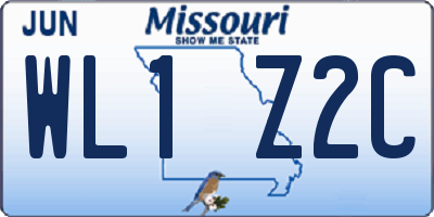 MO license plate WL1Z2C