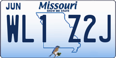 MO license plate WL1Z2J