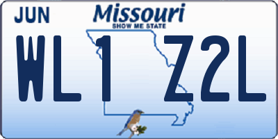 MO license plate WL1Z2L
