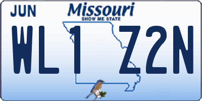 MO license plate WL1Z2N