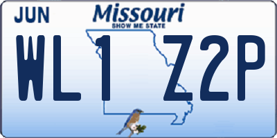 MO license plate WL1Z2P