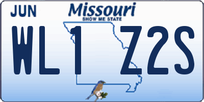 MO license plate WL1Z2S