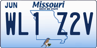 MO license plate WL1Z2V