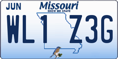 MO license plate WL1Z3G